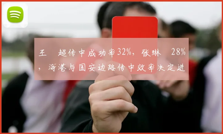 王燊超传中成功率32%，张琳芃28%，海港与国安边路传中效率决定进攻质量
